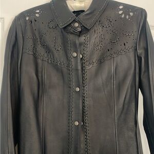 For Joseph Black Leather Shirt/Jacket M